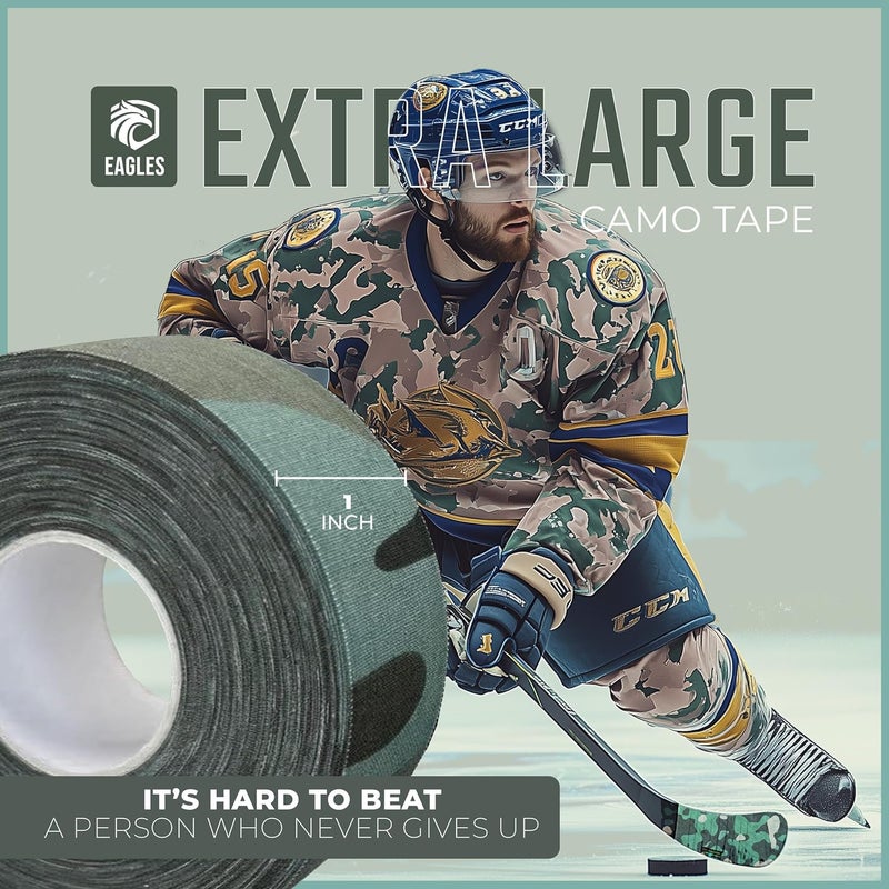 Eagle's Camo Tape Hockey Tape Multipurpose Cloth Tape Roll for Lacrosse Baseball & Softball Bats, Rackets, Pullup Bars, Handle Gardening Tools, Over Grip - Non-Reflective Camouflage Wrap - Image 5